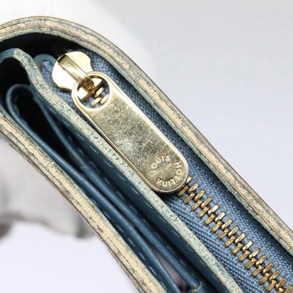 LOUIS VUITTON Suhari Compact Zip Wallet Leather Blue - Picture 10 of 15